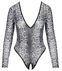 Cottelli LINGERIE - Seksowne Panterkowe Body Z Długim Rękawkiem S Cottelli LINGERIE