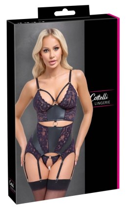 Cottelli LINGERIE - Seksowny Matowy Top Do Pończoch I Stringi Bez Krocza XL Cottelli LINGERIE