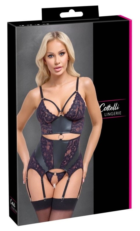 Cottelli LINGERIE - Seksowny Matowy Top Do Pończoch I Stringi Bez Krocza L Cottelli LINGERIE Cottelli LINGERIE - Seksowny Matowy Top Do Pończoch I Stringi Bez Krocza L Cottelli LINGERIE