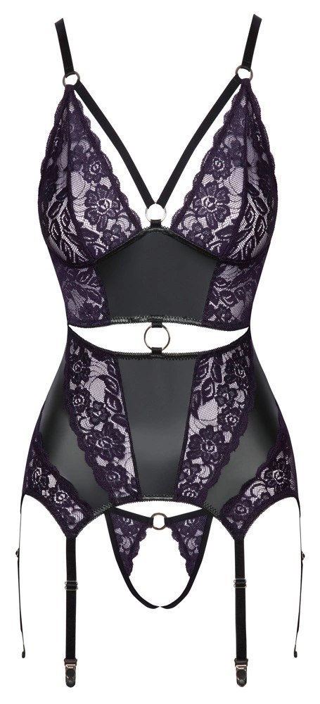 Cottelli LINGERIE - Seksowny Matowy Top Do Pończoch I Stringi Bez Krocza S Cottelli LINGERIE Cottelli LINGERIE - Seksowny Matowy Top Do Pończoch I Stringi Bez Krocza S Cottelli LINGERIE