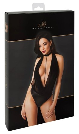 Noir- Eleganckie Czarne Body Z Odpinanym Naszyjnikiem Orgia Exclusive S Noir