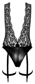 Noir - Seksowne Body Z Koronką I Paskami Do Pończoch Libido Czarne L Noir