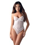 Obsessive - Seksowne Białe Body Z Elegancką Koronką Alissium XL/2XL Obsessive