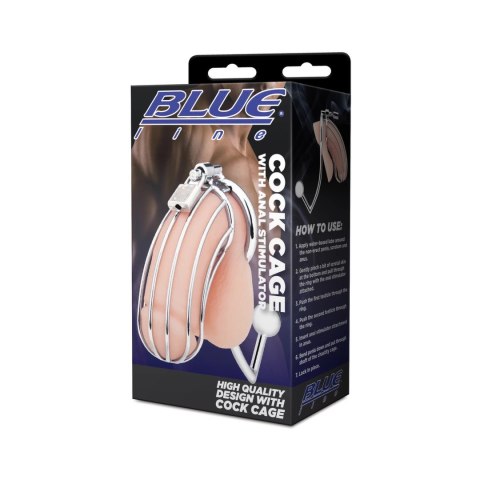 Blueline - Klatka Na Penisa Ze Stymulatorem Analnym Blueline Blueline - Klatka Na Penisa Ze Stymulatorem Analnym Blueline
