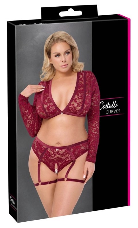 Cottelli CURVES - Seksowny Czerwony Koronkowy Komplecik Z Topem I Majteczkami 3XL Cottelli CURVES Cottelli CURVES - Seksowny Czerwony Koronkowy Komplecik Z Topem I Majteczkami 3XL Cottelli CURVES
