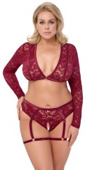 Cottelli CURVES - Seksowny Czerwony Koronkowy Komplecik Z Topem I Majteczkami 3XL Cottelli CURVES