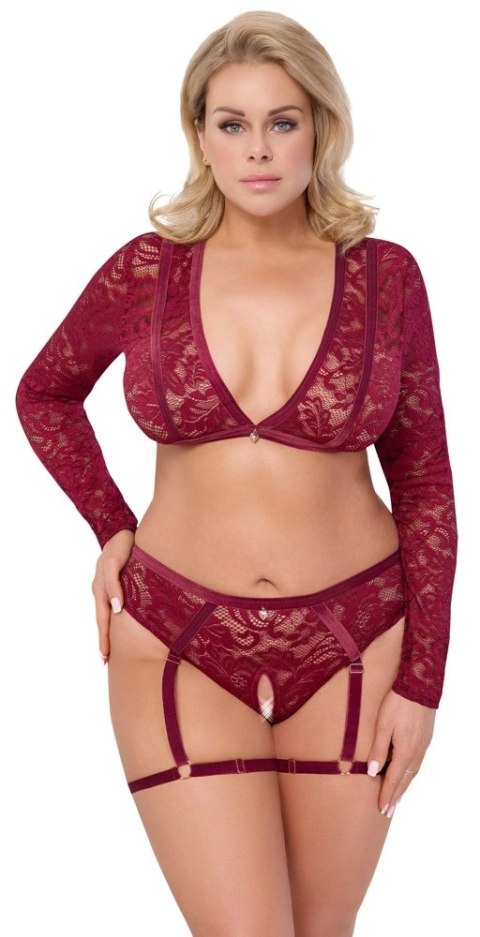Cottelli CURVES - Seksowny Czerwony Koronkowy Komplecik Z Topem I Majteczkami 3XL Cottelli CURVES Cottelli CURVES - Seksowny Czerwony Koronkowy Komplecik Z Topem I Majteczkami 3XL Cottelli CURVES