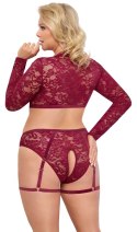 Cottelli CURVES - Seksowny Czerwony Koronkowy Komplecik Z Topem I Majteczkami 3XL Cottelli CURVES