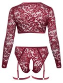 Cottelli CURVES - Seksowny Czerwony Koronkowy Komplecik Z Topem I Majteczkami 3XL Cottelli CURVES