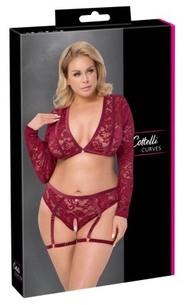 Cottelli CURVES - Seksowny Czerwony Koronkowy Komplecik Z Topem I Majteczkami XL Cottelli CURVES