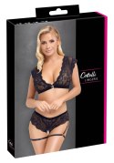 Cottelli LINGERIE - Seksowny Koronkowy Top I Majtki Bez Krocza Czarne L Cottelli LINGERIE