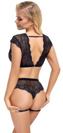 Cottelli LINGERIE - Seksowny Koronkowy Top I Majtki Bez Krocza Czarne M Cottelli LINGERIE