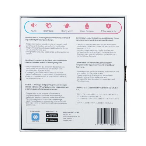 Lovense - Wibrujące Zaciski Na Sutki Sterowane Aplikacją Gemini Lovense Lovense - Wibrujące Zaciski Na Sutki Sterowane Aplikacją Gemini Lovense