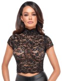 Noir - Koronkowy Top W Kwiaty Libido Czarny L Noir