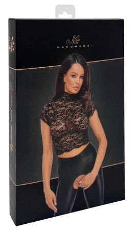 Noir - Koronkowy Top W Kwiaty Libido Czarny M Noir
