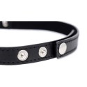 XR Brands - Czarny Choker w kształcie serca chromowanego XR Brands