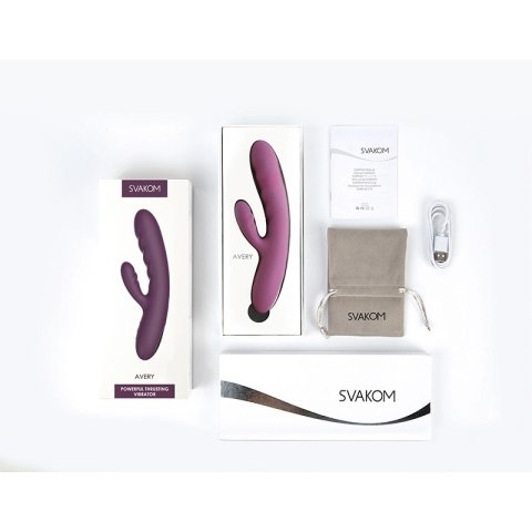 Svakom - Avery Mocny Wibrator Z Dwoma Końcówkami Liliowy Svakom Svakom - Avery Mocny Wibrator Z Dwoma Końcówkami Liliowy Svakom