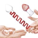 Szklane dildo, korek analny i jajeczka - Glas Mr. Swirly Set Glas
