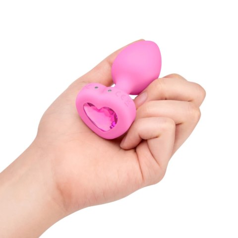 Zdalnie sterowany plug analny - B-Vibe Vibrating Heart Plug S/M Pink B-Vibe Zdalnie sterowany plug analny - B-Vibe Vibrating Heart Plug S/M Pink B-Vibe