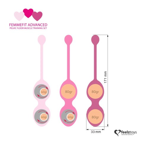 Kulki kegla - FeelzToys FemmeFit Advanced Set 3 szt FeelzToys Kulki kegla - FeelzToys FemmeFit Advanced Set 3 szt FeelzToys