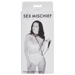 Obroża i smycz - S&M Fishnet Collar & Leash Sex&Mischief