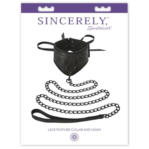Obroża i smycz - Sportsheets Sincerely Lace Posture Collar & Leash Sportsheets Obroża i smycz - Sportsheets Sincerely Lace Posture Collar & Leash Sportsheets
