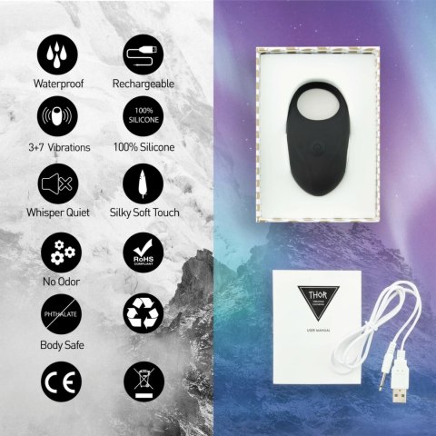 Pierścień wibrujący - FeelzToys Thor Black FeelzToys Pierścień wibrujący - FeelzToys Thor Black FeelzToys