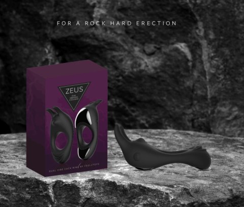 Pierścień wibrujący - FeelzToys Zeus Black FeelzToys Pierścień wibrujący - FeelzToys Zeus Black FeelzToys