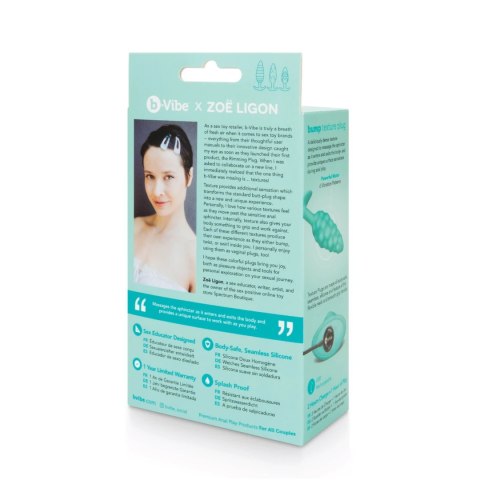 Plug analny wibrujący - B-Vibe Texture Plug Bump Mint B-Vibe Plug analny wibrujący - B-Vibe Texture Plug Bump Mint B-Vibe