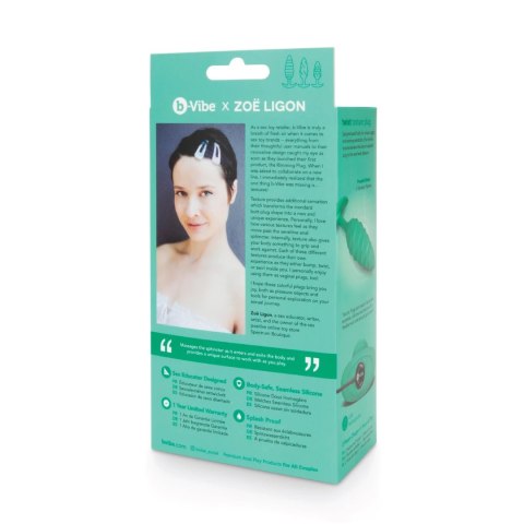 Plug analny wibrujący - B-Vibe Texture Plug Twist Green B-Vibe Plug analny wibrujący - B-Vibe Texture Plug Twist Green B-Vibe