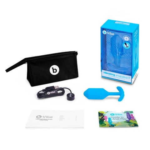 Plug analny wibrujący - B-Vibe Vibrating Snug Plug 3 Blue B-Vibe Plug analny wibrujący - B-Vibe Vibrating Snug Plug 3 Blue B-Vibe