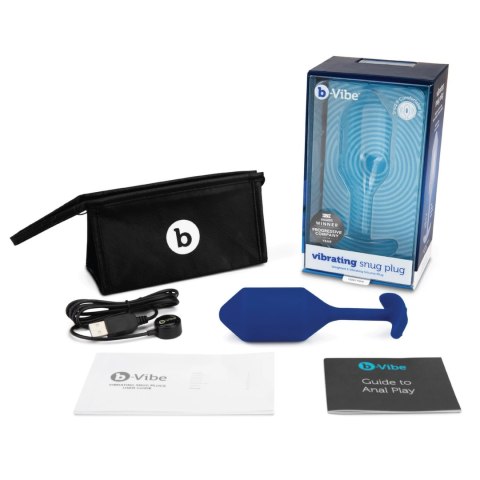 Plug analny wibrujący - B-Vibe Vibrating Snug Plug 4 Navy B-Vibe Plug analny wibrujący - B-Vibe Vibrating Snug Plug 4 Navy B-Vibe