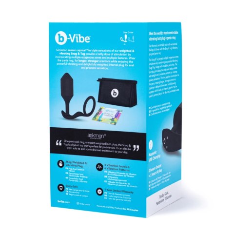 Plug analny wibrujący z pierścieniem - B-Vibe Vibrating Snug & Tug XL B-Vibe Plug analny wibrujący z pierścieniem - B-Vibe Vibrating Snug & Tug XL B-Vibe