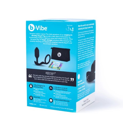 Plug analny wibrujący z pierścieniem - B-Vibe Vibrating Snug & Tug M B-Vibe Plug analny wibrujący z pierścieniem - B-Vibe Vibrating Snug & Tug M B-Vibe