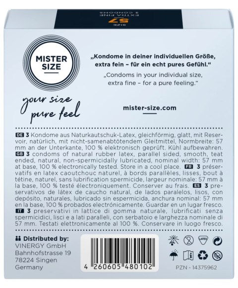 Prezerwatywy - Mister Size 57 mm (3 szt) Mister Size Prezerwatywy - Mister Size 57 mm (3 szt) Mister Size
