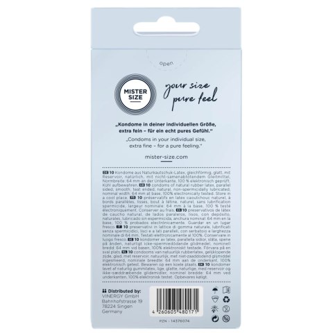 Prezerwatywy - Mister Size 64 mm (10 szt) Mister Size Prezerwatywy - Mister Size 64 mm (10 szt) Mister Size