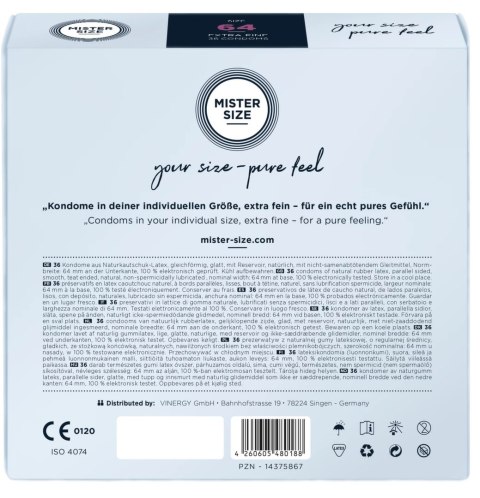 Prezerwatywy - Mister Size 64 mm (36 szt) Mister Size Prezerwatywy - Mister Size 64 mm (36 szt) Mister Size