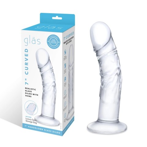 Szklane dildo - Glas Curved Realistic with Veins Glas Szklane dildo - Glas Curved Realistic with Veins Glas