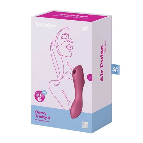 Wibrator z masażerem powietrznym - Satisfyer Curvy Trinity 3 Red Satisfyer Wibrator z masażerem powietrznym - Satisfyer Curvy Trinity 3 Red Satisfyer