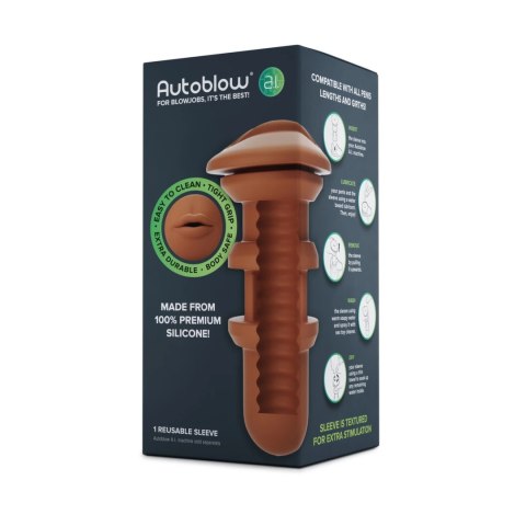 Wkładka do masturbatora - Autoblow A.I. Mouth Sleeve Brown Autoblow Wkładka do masturbatora - Autoblow A.I. Mouth Sleeve Brown Autoblow