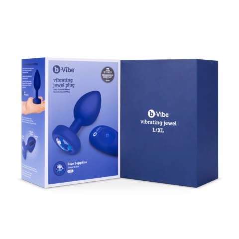 Zdalnie sterowany plug analny - B-Vibe Vibrating Jewel Plug L/XL Navy B-Vibe Zdalnie sterowany plug analny - B-Vibe Vibrating Jewel Plug L/XL Navy B-Vibe