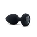 Zdalnie sterowany plug analny - B-Vibe Vibrating Jewel Plug M/L Black Diamond B-Vibe