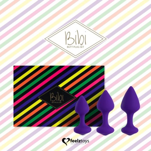 Zestaw plugów analnych - FeelzToys Bibi Purple 3 szt FeelzToys Zestaw plugów analnych - FeelzToys Bibi Purple 3 szt FeelzToys