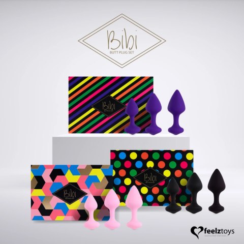 Zestaw plugów analnych - FeelzToys Bibi Purple 3 szt FeelzToys Zestaw plugów analnych - FeelzToys Bibi Purple 3 szt FeelzToys