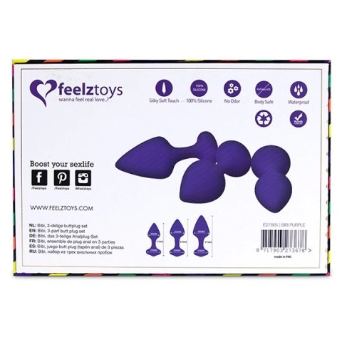 Zestaw plugów analnych - FeelzToys Bibi Purple 3 szt FeelzToys Zestaw plugów analnych - FeelzToys Bibi Purple 3 szt FeelzToys