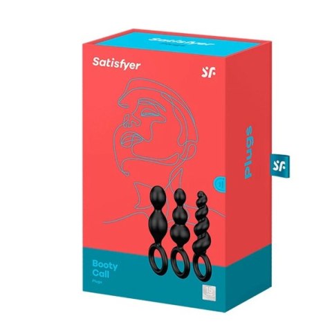 Zestaw plugów analnych - Satisfyer Booty Call Plugs Black Satisfyer Zestaw plugów analnych - Satisfyer Booty Call Plugs Black Satisfyer