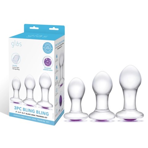 Zestaw szklanych plugów analnych - Glas Bling Bling Anal Training Kit Glas Zestaw szklanych plugów analnych - Glas Bling Bling Anal Training Kit Glas