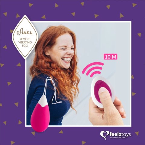 Zdalnie sterowane jajeczko wibrujące - FeelzToys Anna Deep Pink FeelzToys Zdalnie sterowane jajeczko wibrujące - FeelzToys Anna Deep Pink FeelzToys