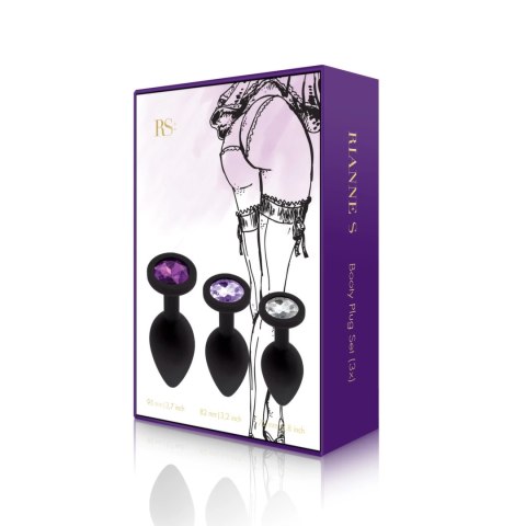 Zestaw plugów analnych - Rianne S Booty Plug Set 3x Black Rianne S Zestaw plugów analnych - Rianne S Booty Plug Set 3x Black Rianne S