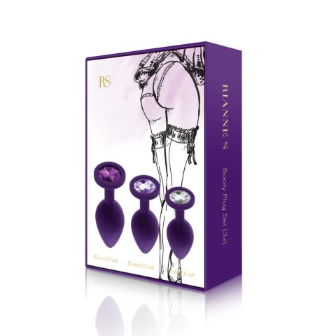 Zestaw plugów analnych - Rianne S Booty Plug Set 3x Purple Rianne S Zestaw plugów analnych - Rianne S Booty Plug Set 3x Purple Rianne S